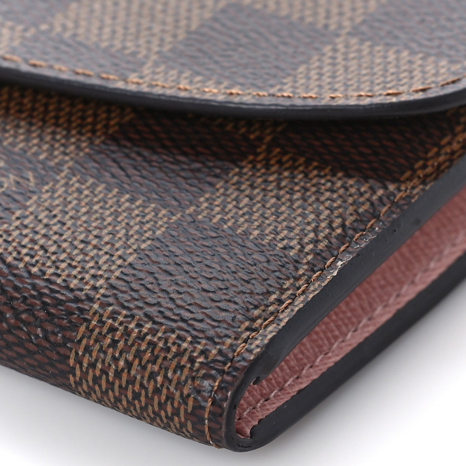 Louis Vuitton Damier Ebene Emilie Wallet Rose Ballerine 8 of 9