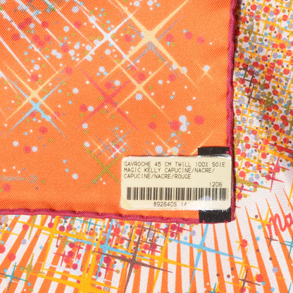 Hermes Silk Magic Kelly Pocket Square Capucine Nacre Rouge 5 of 6