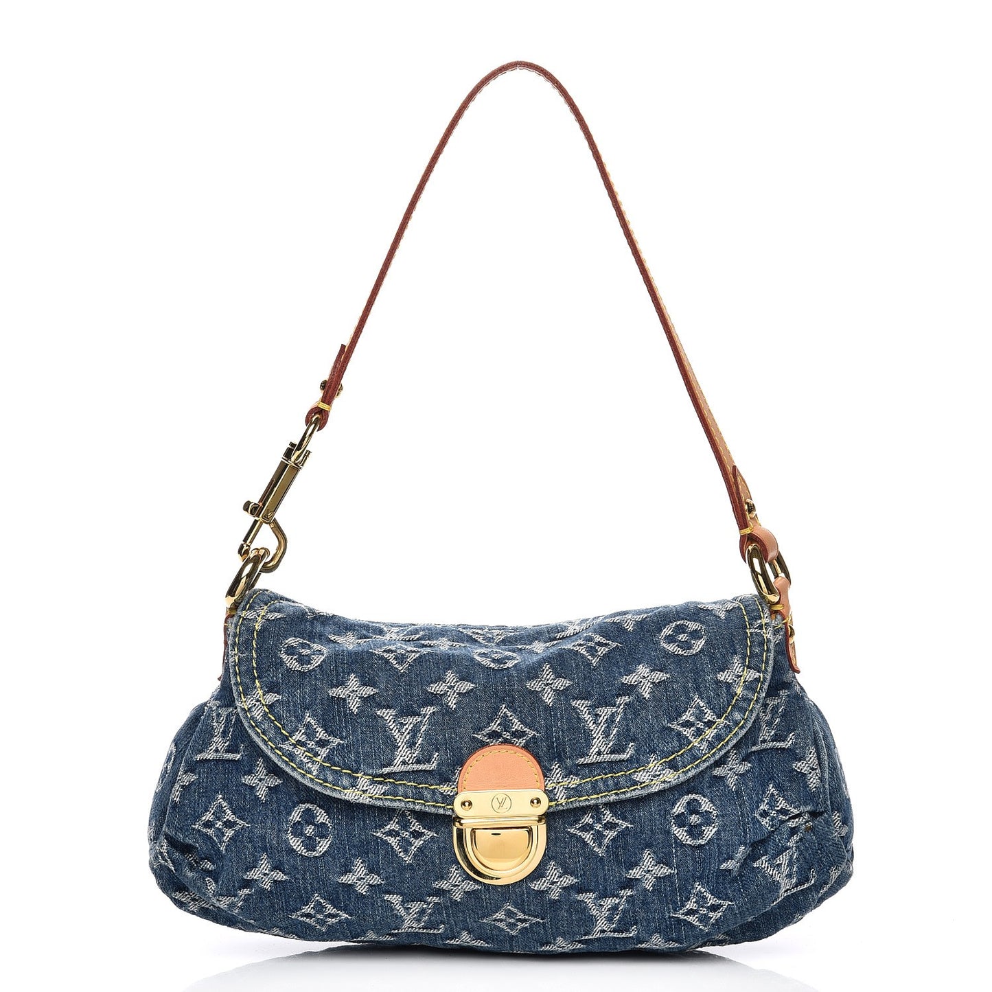 Monogram Denim Mini Pleaty Blue