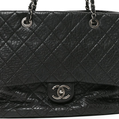 Chanel Crumpled Lambskin Quilted Large Tote Black 7 of 9