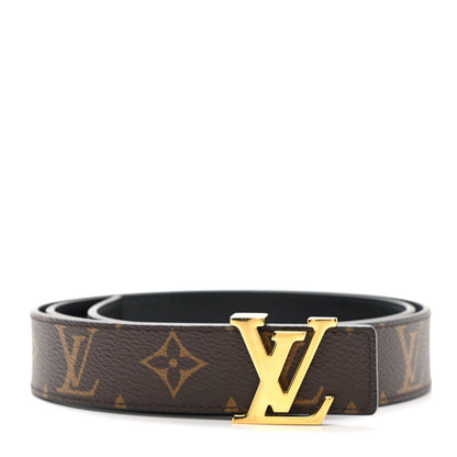 Louis Vuitton Calfskin Monogram 30mm LV Initiales Reversible Belt 90 36 Black 1 of 6