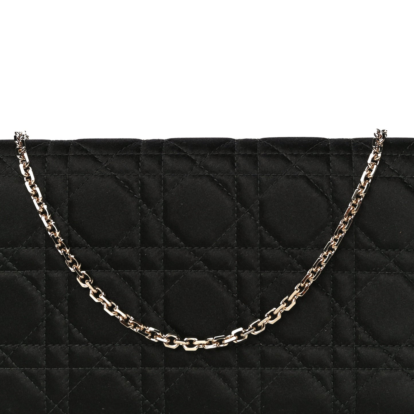 Satin Cannage Lady Dior Clutch Black