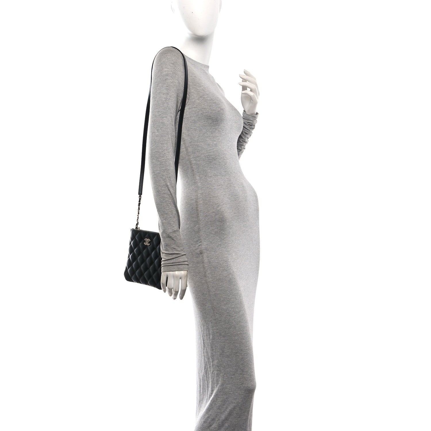 Chanel Lambskin Quilted Uniform Crossbody Bag Black 2 of 13