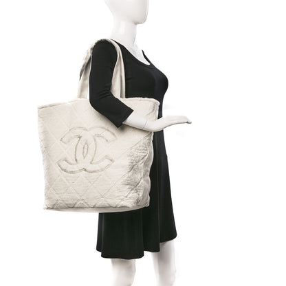 Chanel Terry Cotton CC Beach Tote Towel Set Ivory 2 of 10