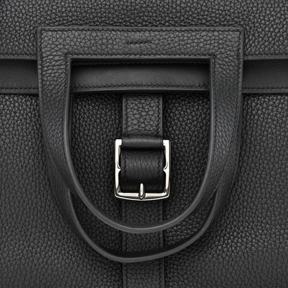 Hermes Taurillon Clemence Halzan 31 GM Black 8 of 10