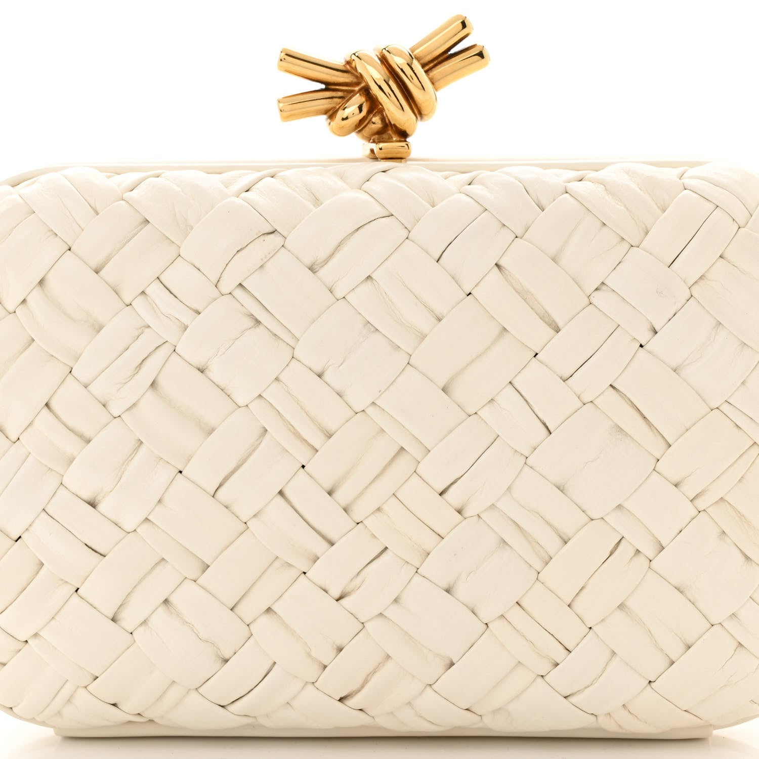 Bottega Veneta Foulard Intrecciato Minaudiere Knot Clutch Bone 7 of 9
