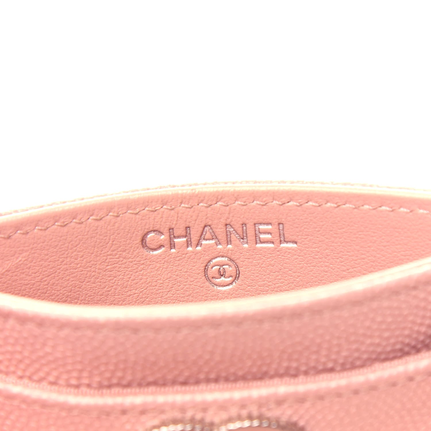 Chanel Metallic Caviar Chevron Quilted Vintage Mademoiselle Card Holder Pink 6 of 9