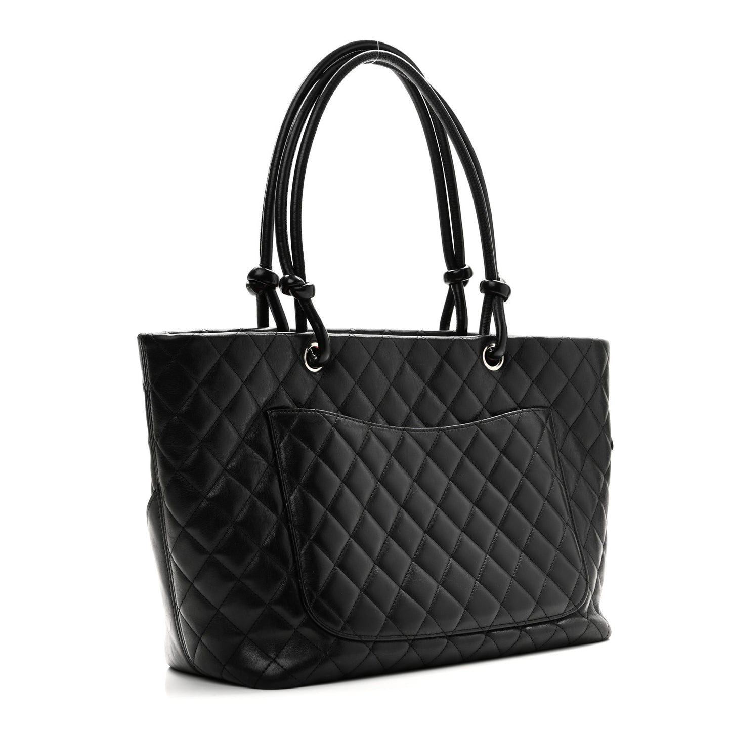 Calfskin Quilted Large Cambon Tote Black