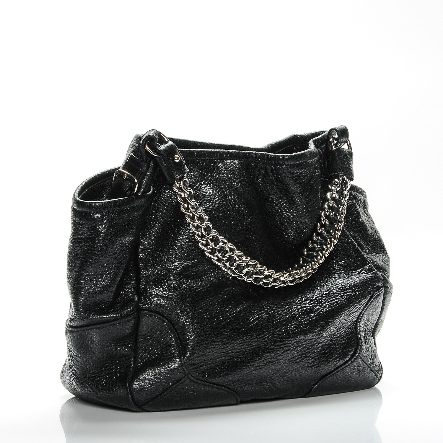 Prada Cervo Lux Chain Shoulder Bag Nero Black 3 of 8