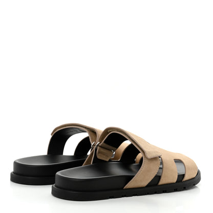 Hermes Suede Goatskin Mens Chypre Sandals 42.5 Beige Argile 4 of 8