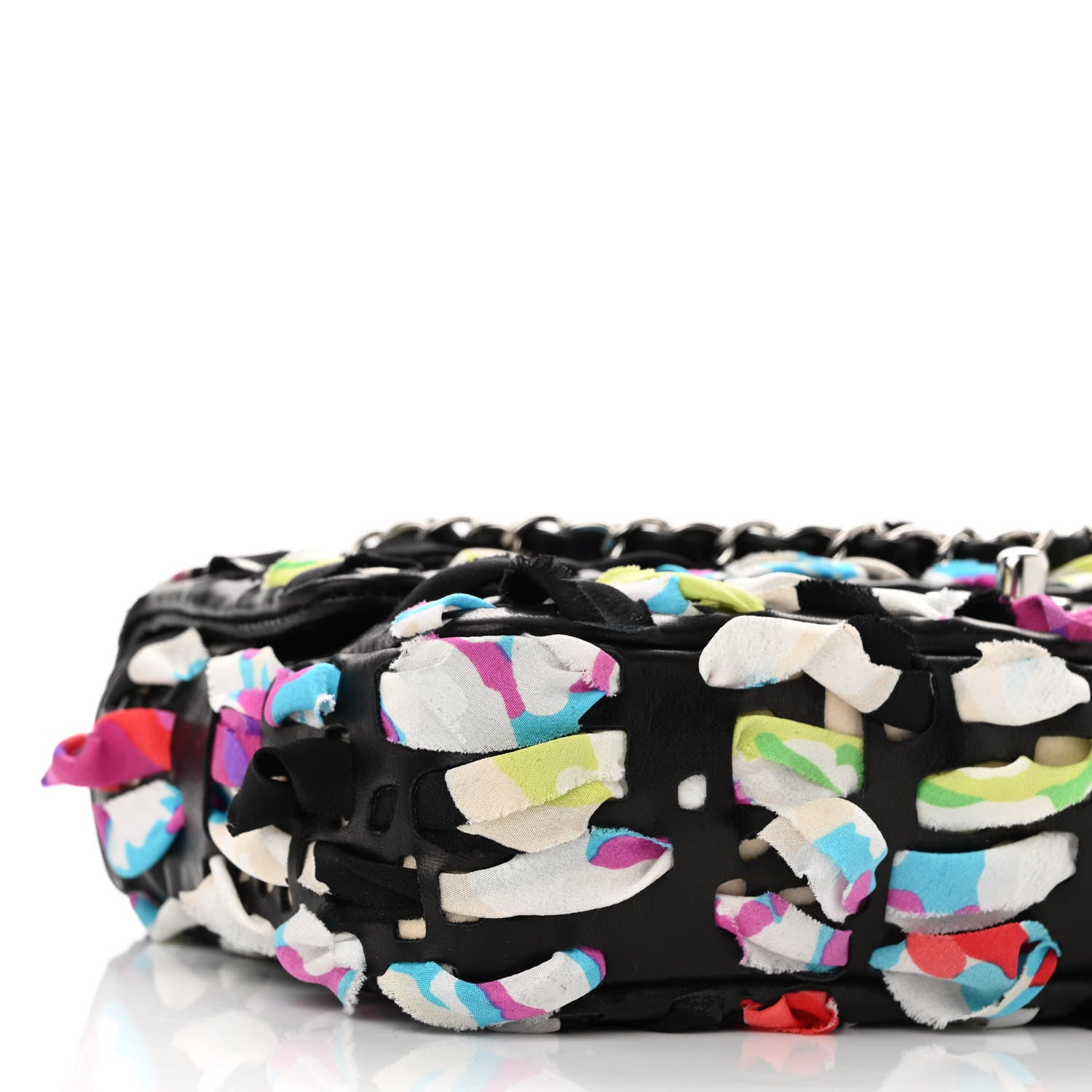 Chanel Silk Lambskin Ribbon Classic Flap Bag Turquoise Multicolor 9 of 11