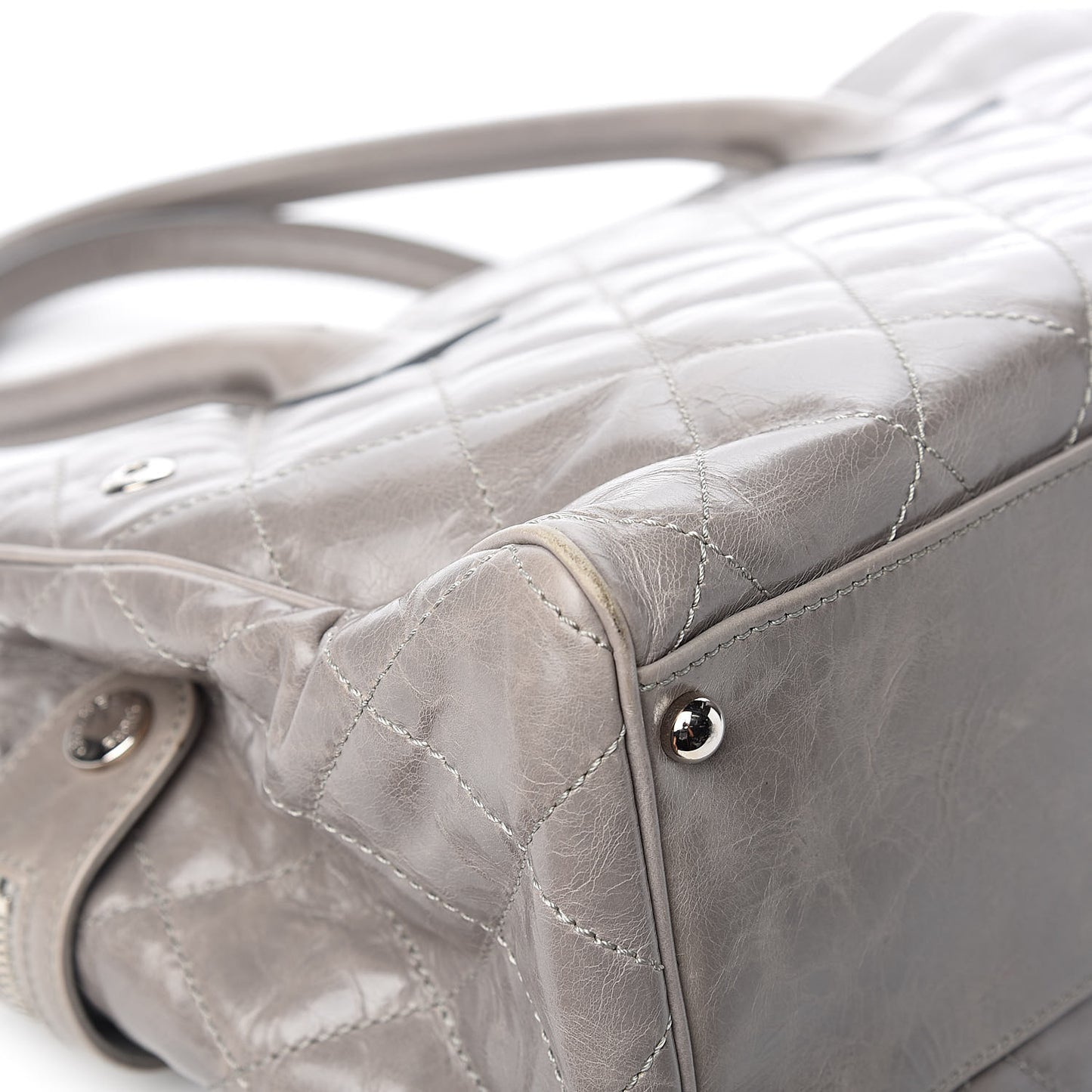 Glazed Calfskin Small New Portobello Grey