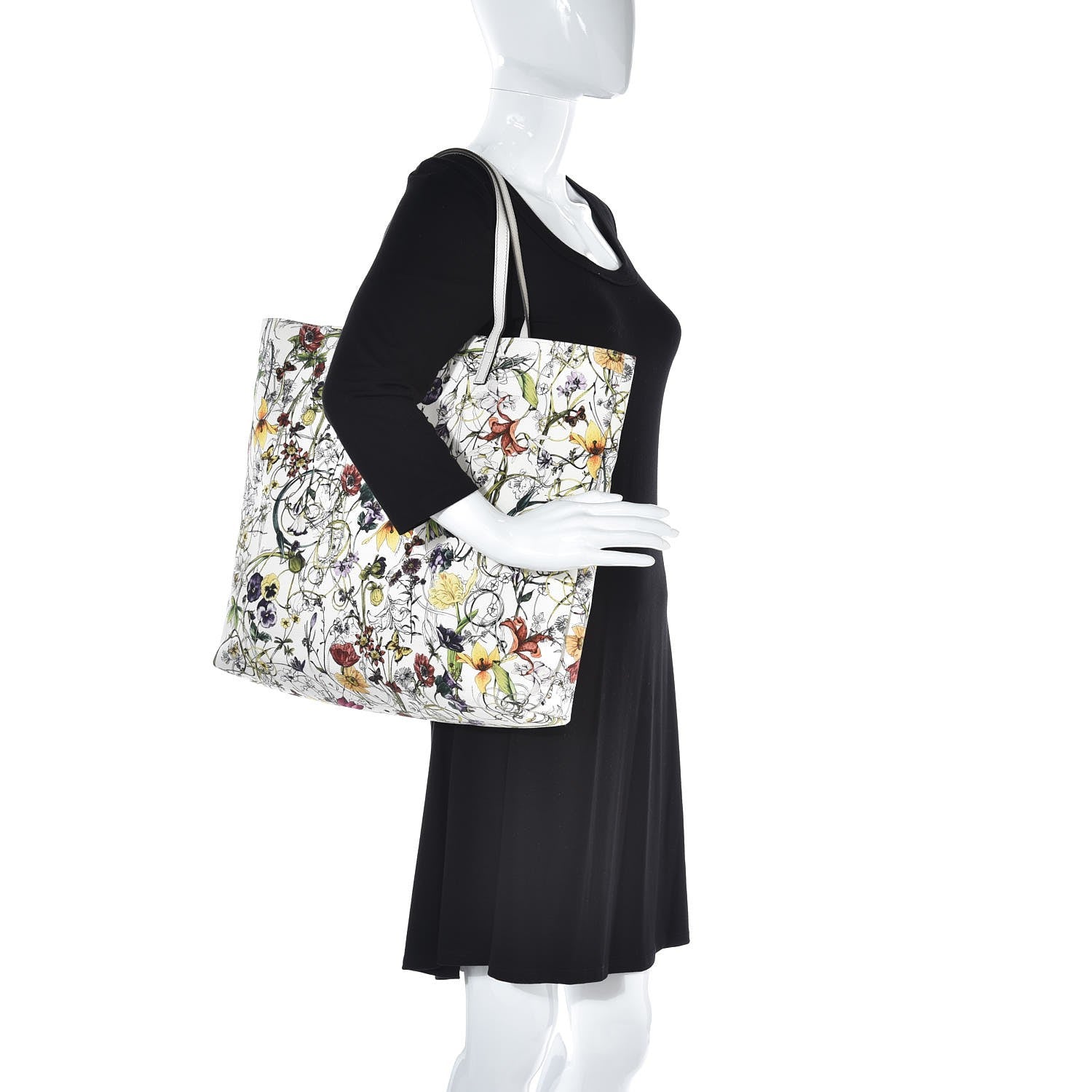 Gucci Canvas Flora Infinity Large Tote White 2 of 9