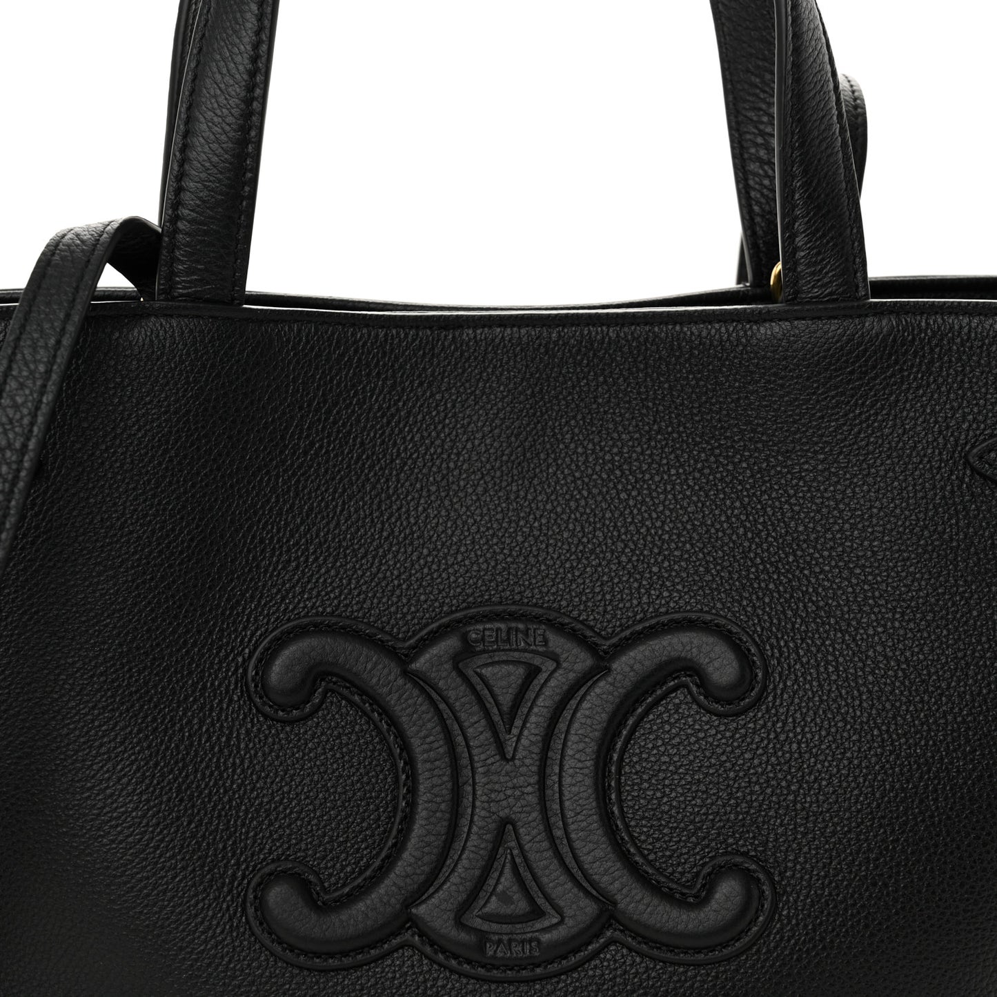 Grained Calfskin Triomphe Mini Cabas Anais Black