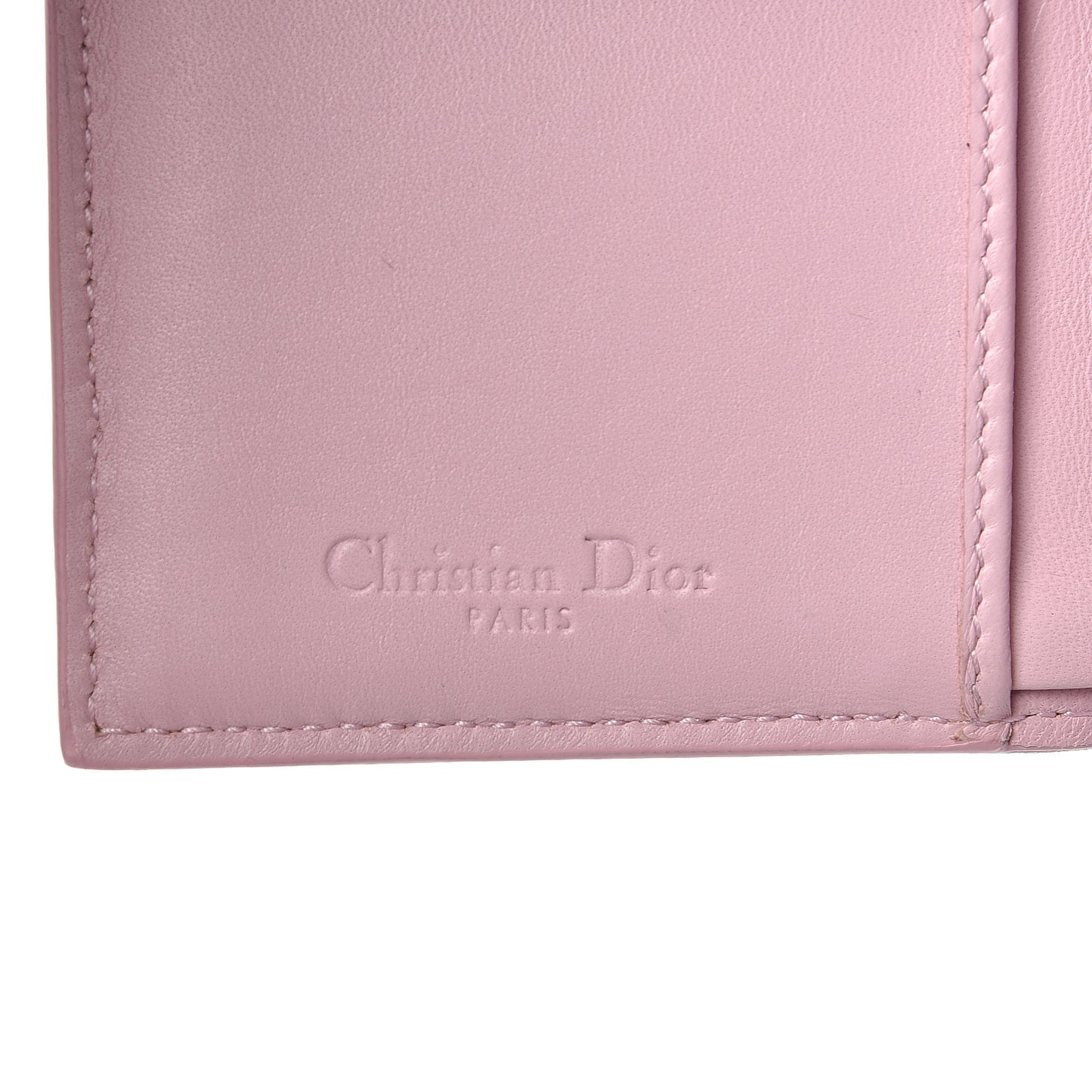 Lambskin Cannage Lucky Badge Eden Wallet Pink