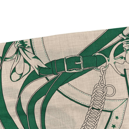 Hermes Cashmere Silk La Promenade du Matin Bandana Shawl 140 Naturel Vert Black 4 of 5