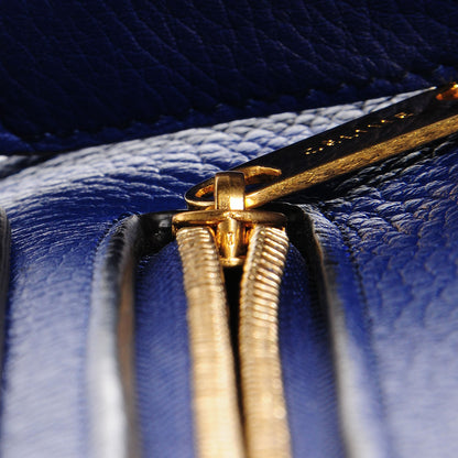 Celine Drummed Calfskin Suede Small Trapeze Indigo 8 of 8