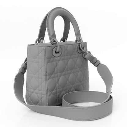 Christian Dior Ultra Matte Calfskin Cannage Small My ABCDior Lady Dior Gray 3 of 10