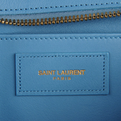 Saint Laurent Calfskin Small Classic Y Cabas Blue Glacier 6 of 8