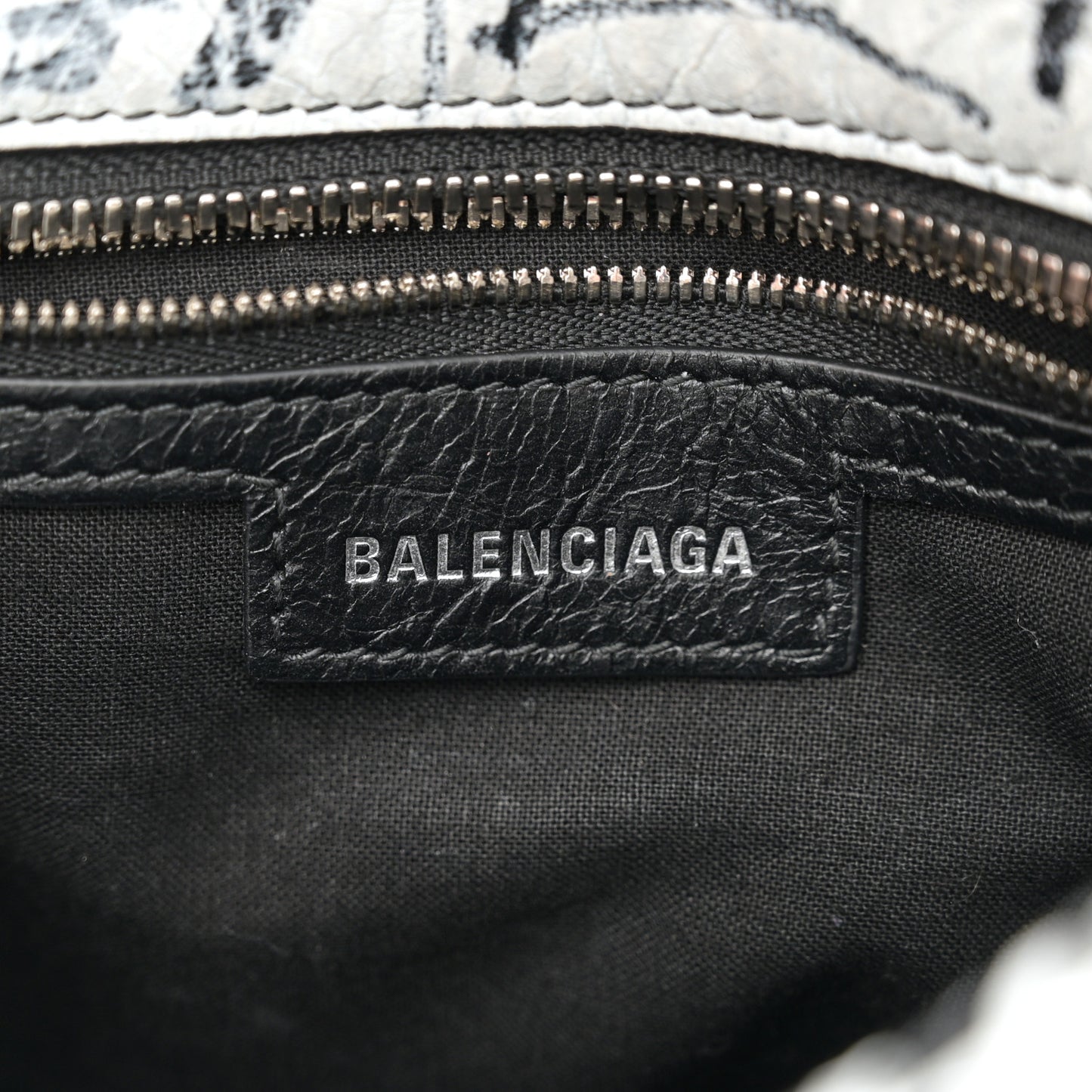 Agneau Arena Graffiti Neo Cagole Handbag XS Black White