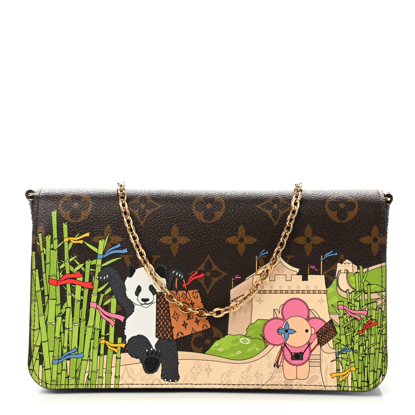 Monogram 2021 Christmas Animation China Wall Pochette Felicie Chain Wallet Myosotis Blue