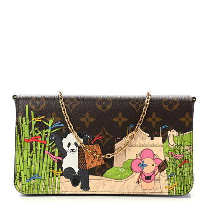 Louis Vuitton Monogram 2021 Christmas Animation China Wall Pochette Felicie Chain Wallet Myosotis Blue 3 of 10