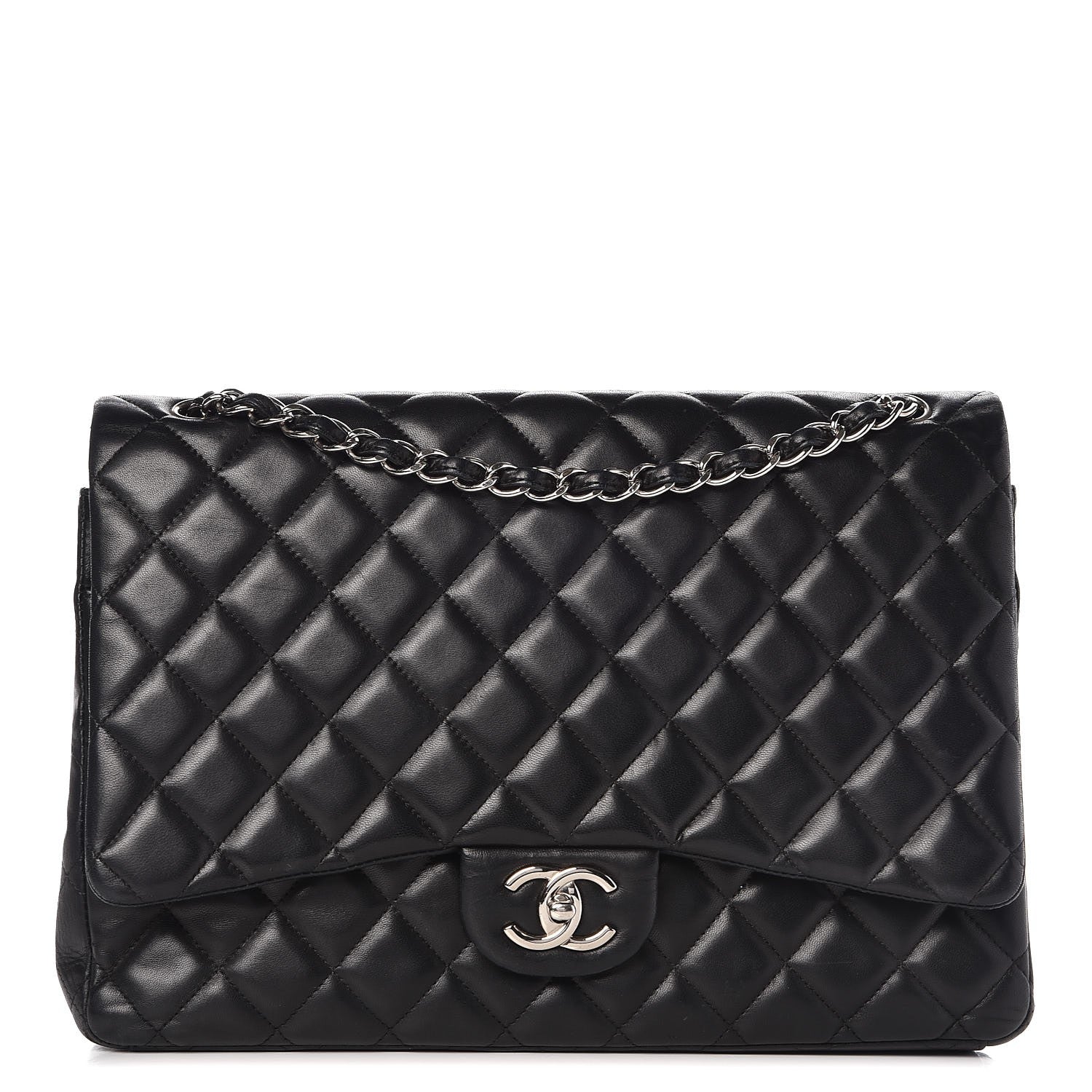 Chanel Lambskin Quilted Maxi Double Flap Black 1 of 14