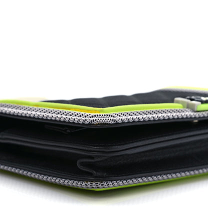 Chanel Canvas Quilted Fluo Boy Wallet On Chain WOC Black Grey Yellow 7 of 14