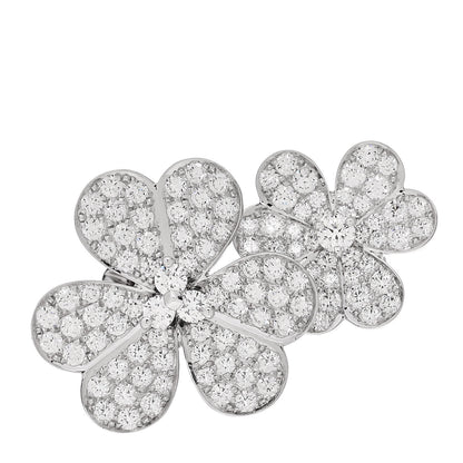 Van Cleef & Arpels 18K White Gold Diamond Frivole Between The Finger Pave Ring 54 7 1 of 6