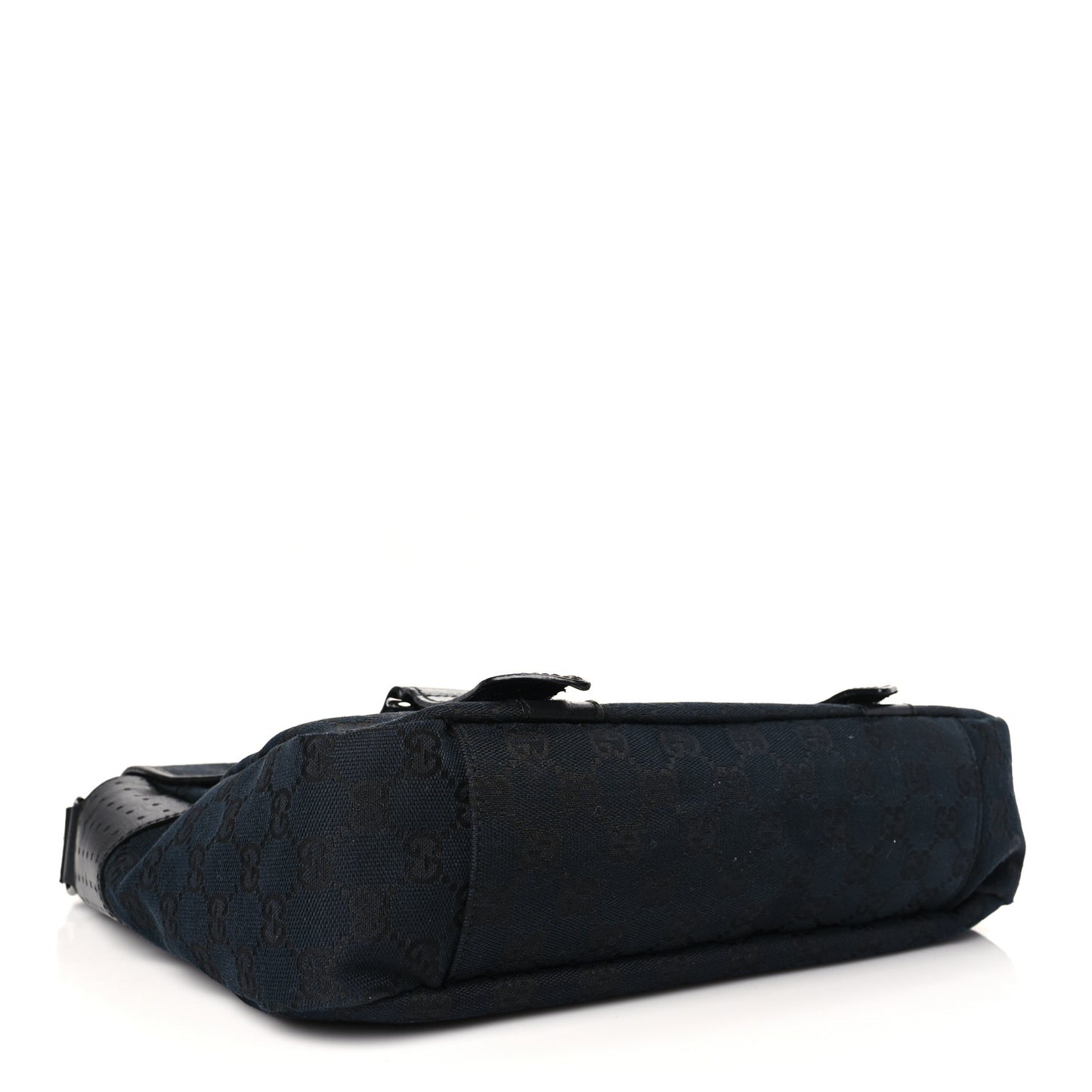 Monogram Medium Double Buckle Flap Messenger Bag Black