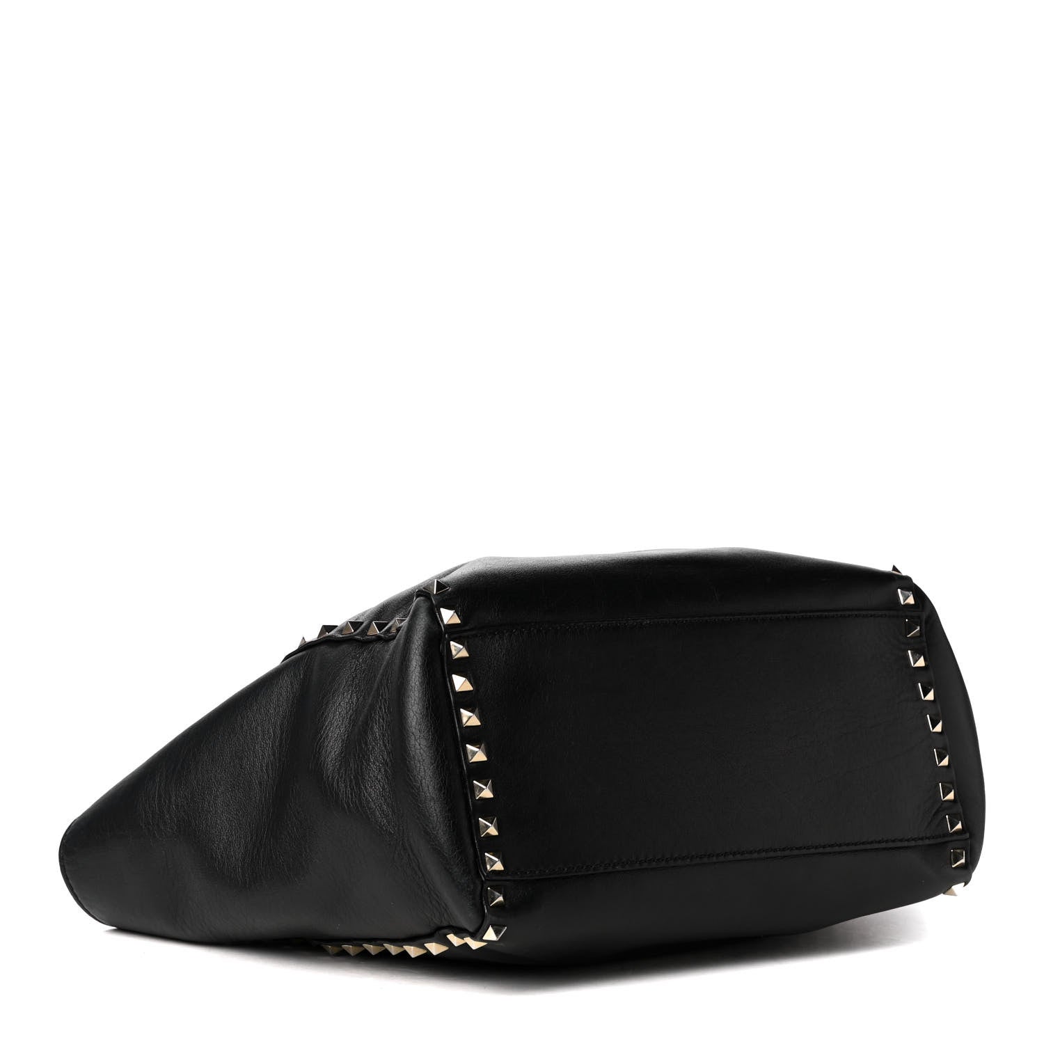 Valentino Garavani Vitello Rockstud Double Handle Tote Black 3 of 4