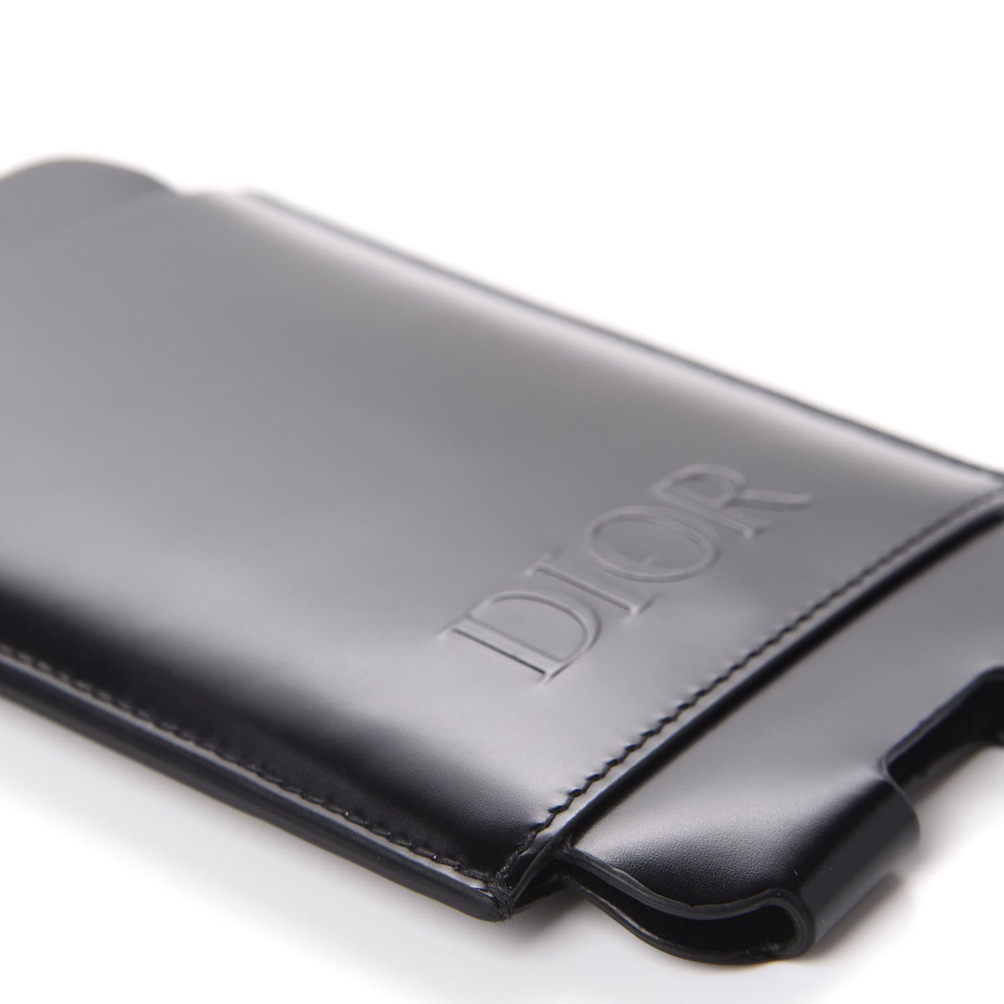 Smooth Calfskin Phone Card Holder Black