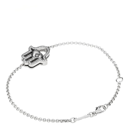 Chopard 18K White Gold Diamond Happy Diamonds Hamsa Bracelet 2 of 5