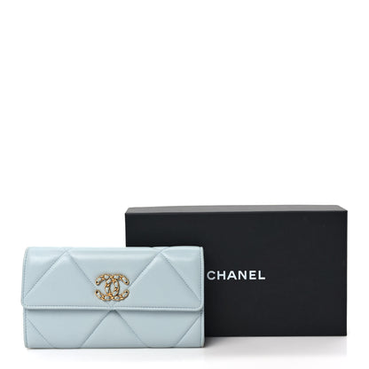 Chanel Lambskin Quilted Chanel 19 Flap Wallet Light Blue 8 of 8