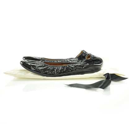 Lanvin Patent Leather Elastic Ballet Flats 39 Black 2 of 6