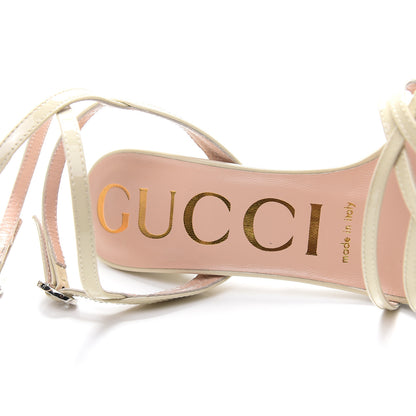 Gucci Patent Strappy Sandals 35.5 Vintage White 6 of 9