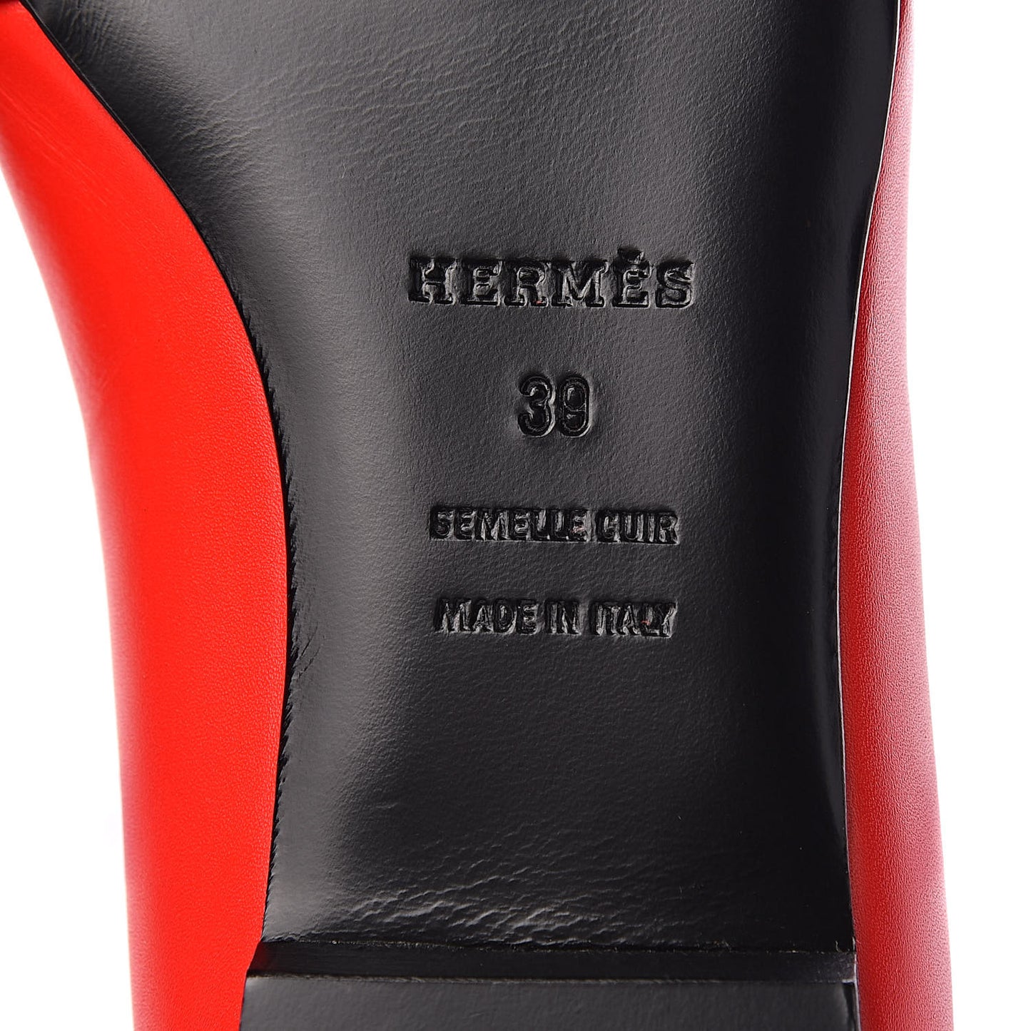 Calfskin Pegase Ballerina Flats 39 Rouge Piment