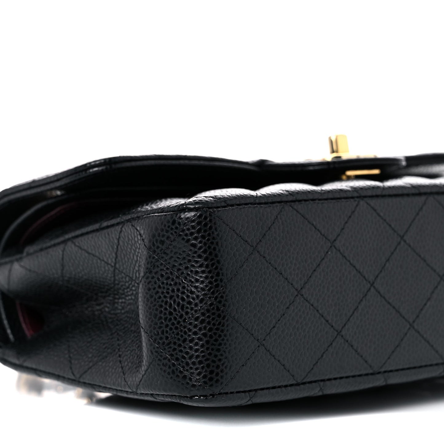 Caviar Quilted Small Double Flap Black