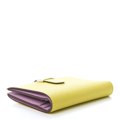 Hermes Epsom Verso Bearn Compact Wallet Lime Mauve Silvestre 4 of 8