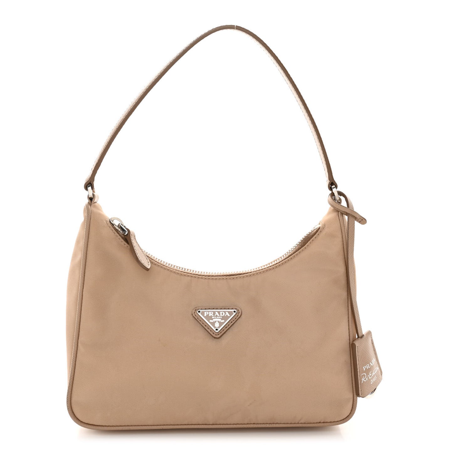 Re-Nylon Saffiano Mini Re-Edition 2005 Bag Cammeo