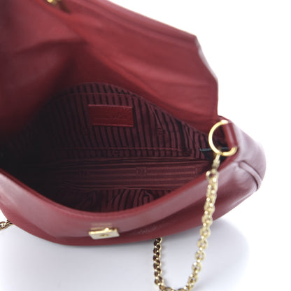 Fendi Vitello Flamingo Fendista Pouchette Crossbody Red 5 of 9