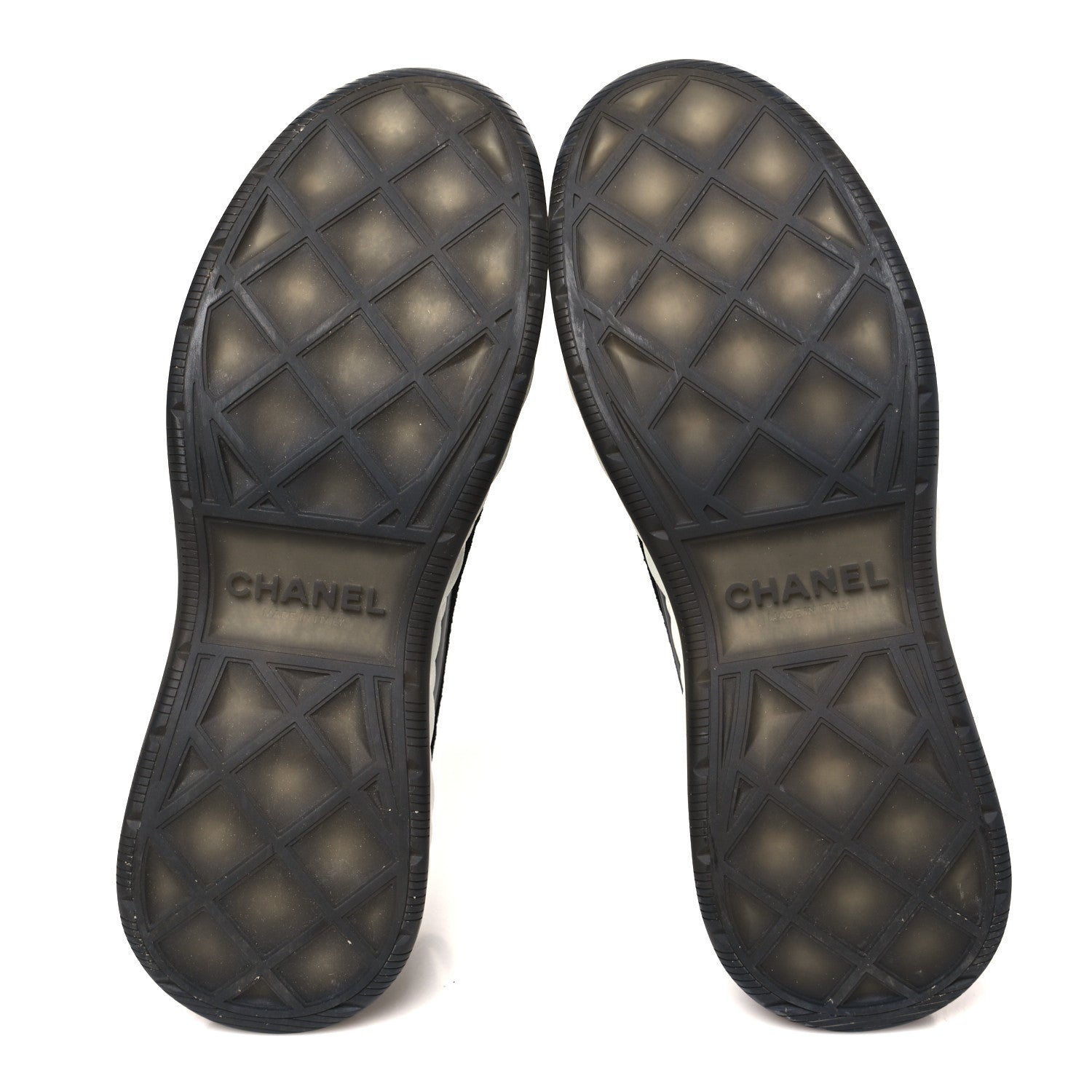 Chanel Fabric Suede CC Sneakers 40 Black Dark Grey 6 of 9