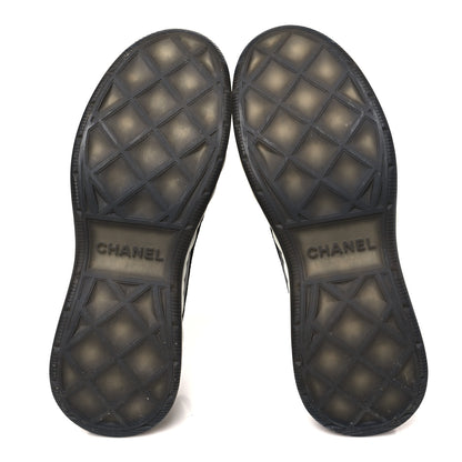Chanel Fabric Suede CC Sneakers 40 Black Dark Grey 6 of 9