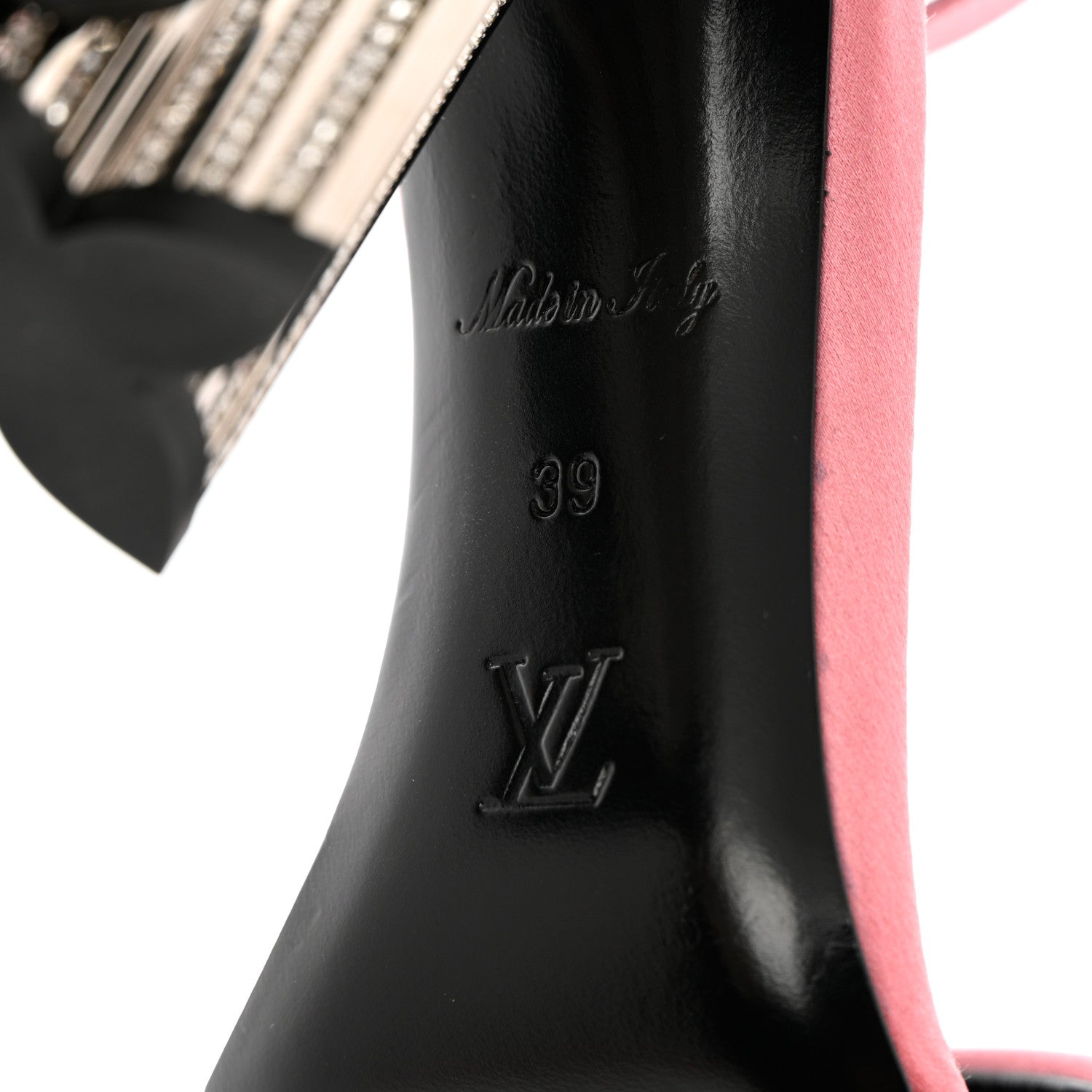 Louis Vuitton Satin Crystal Silhouette Sandals 39 Pink 9 of 14