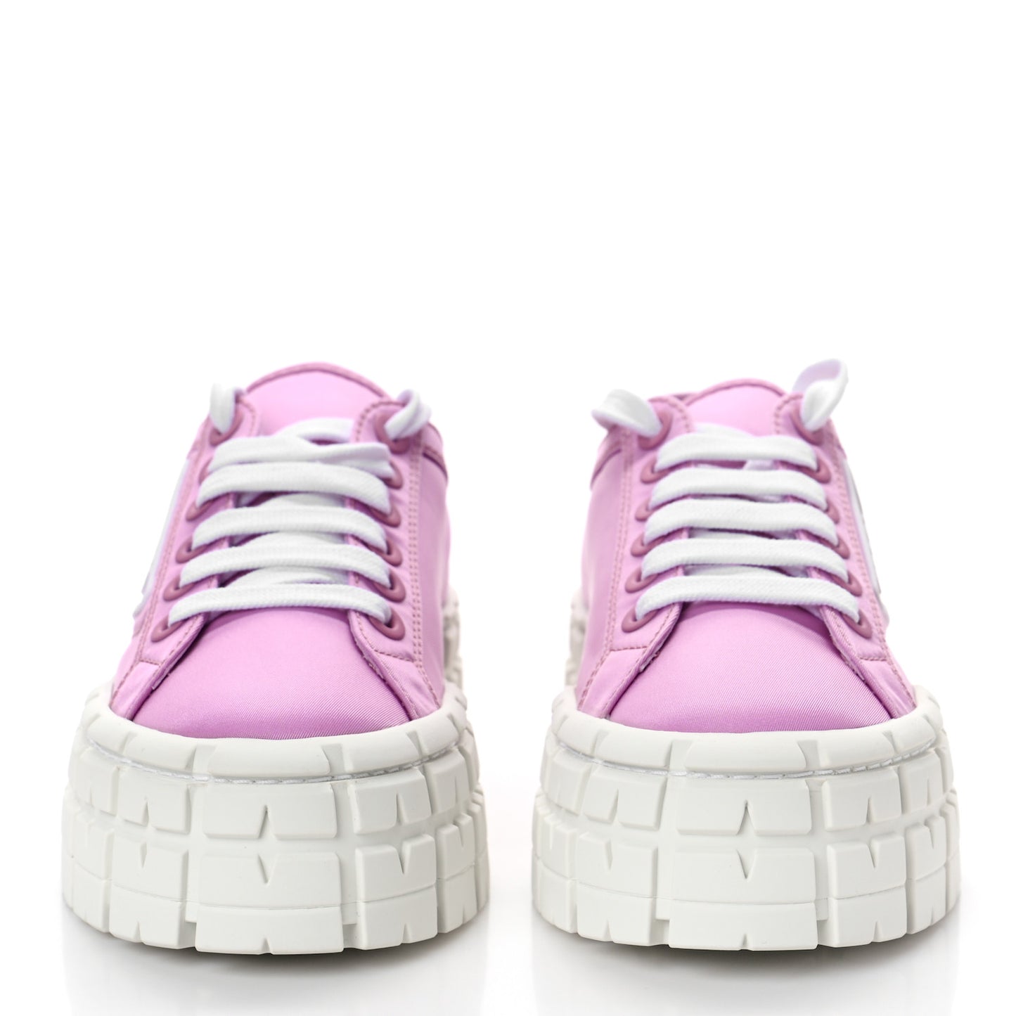 Re-Nylon Gabardine Triangle Logo Double Wheel 50mm Sneakers 38 Primula