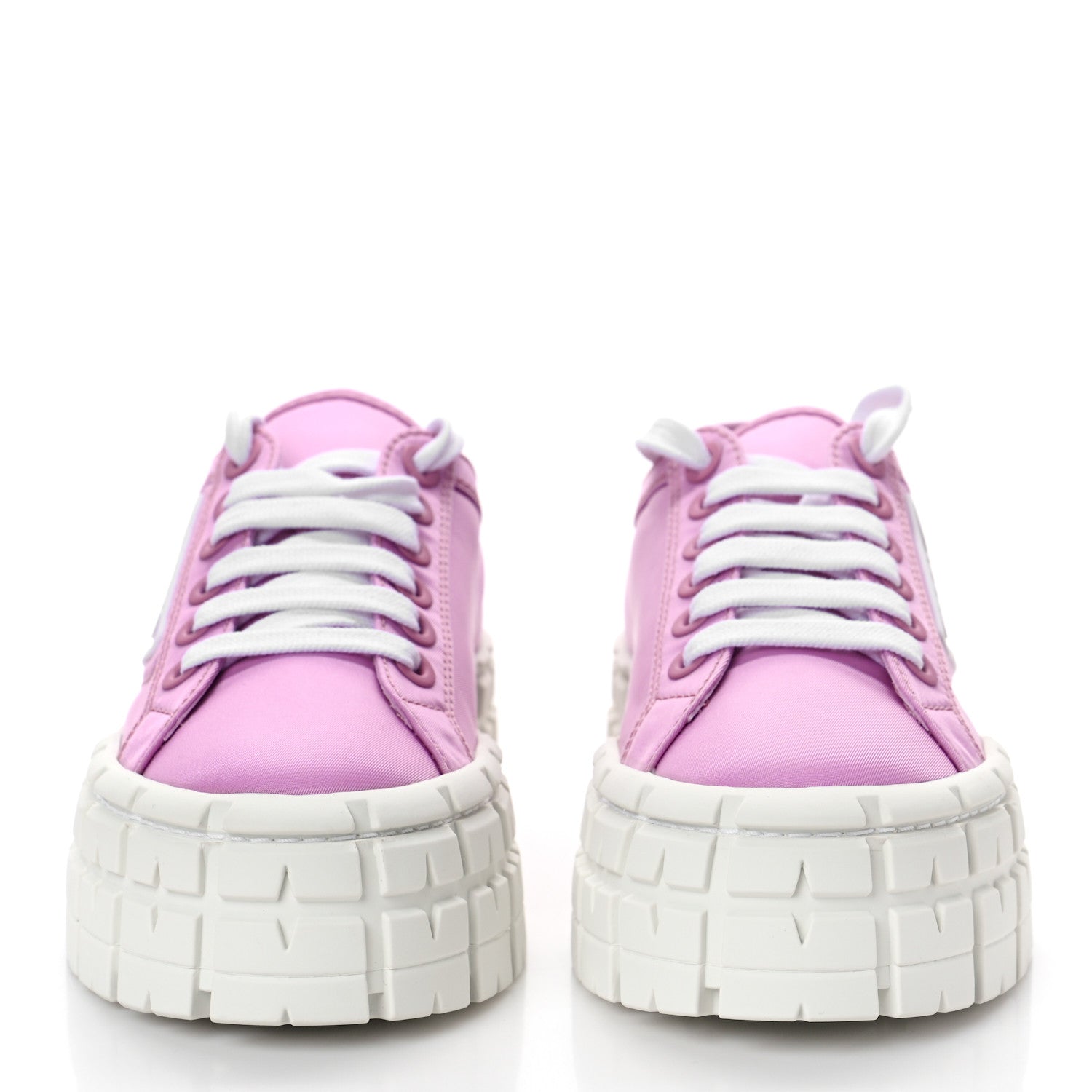Prada Re-Nylon Gabardine Triangle Logo Double Wheel 50mm Sneakers 38 Primula 2 of 9
