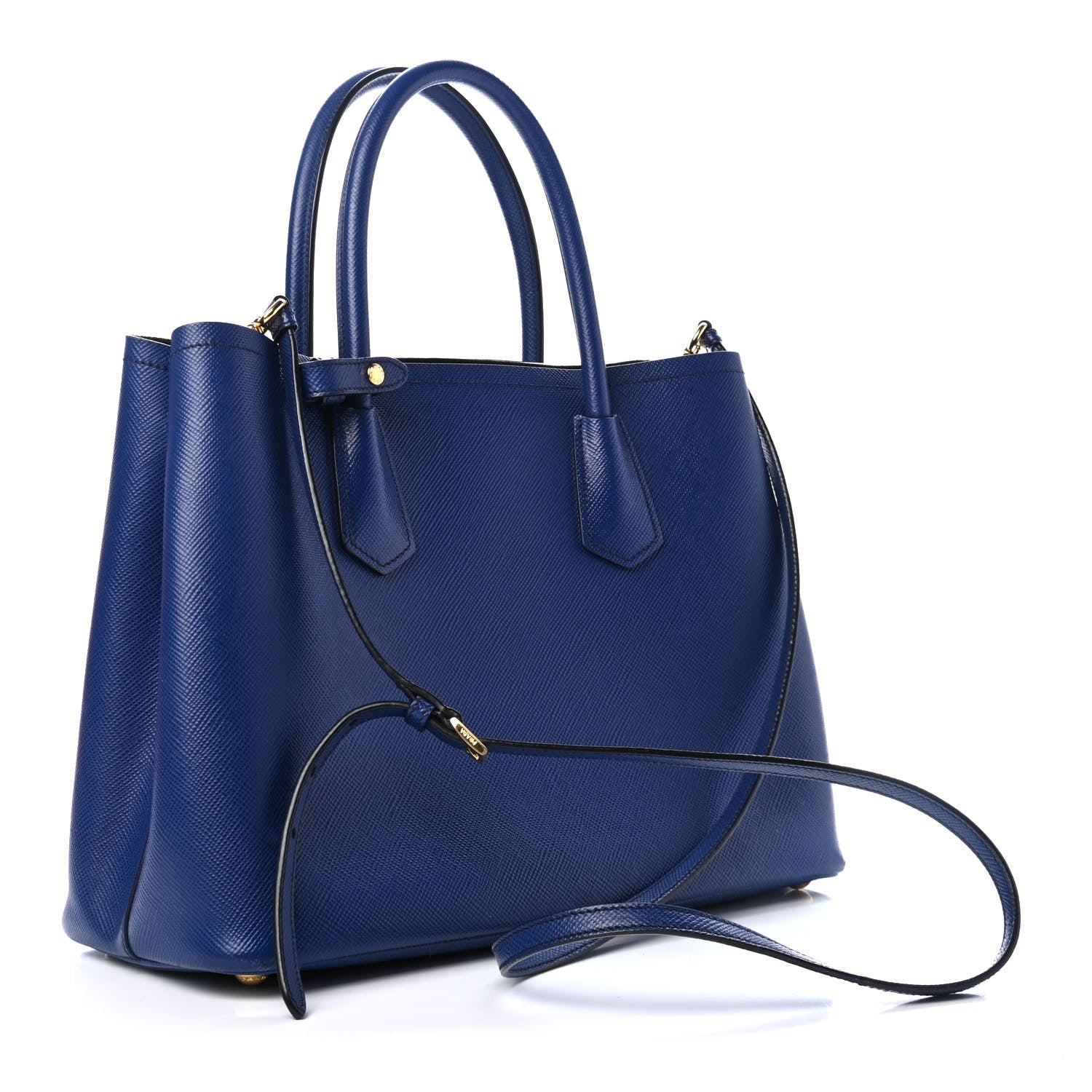 Prada Saffiano Cuir Medium Double Bag Inchiostro 2 of 5