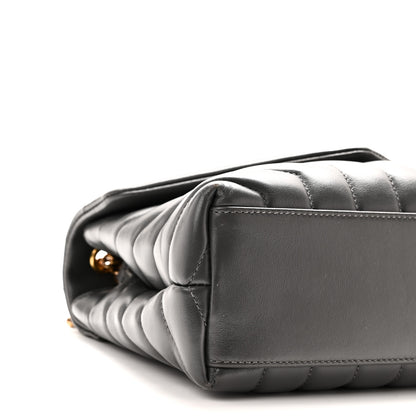 Saint Laurent Calfskin Y Quilted Monogram Small Loulou Chain Satchel Storm 9 of 10