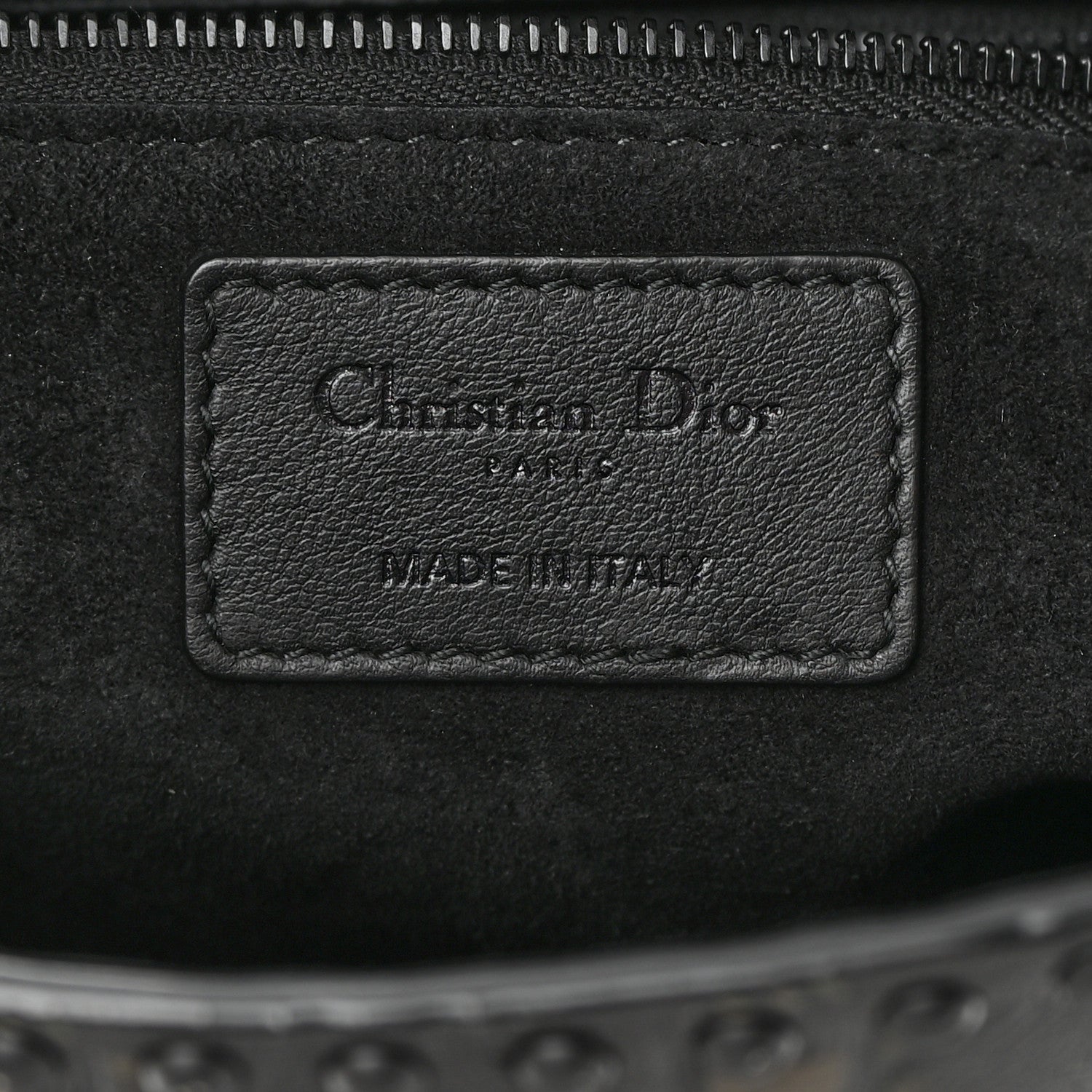 Christian Dior Calfskin Cannage Embossed Studded Medium Supple Lady Dior Black 6 of 16