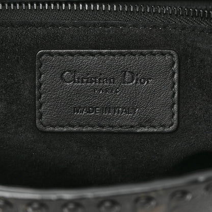 Christian Dior Calfskin Cannage Embossed Studded Medium Supple Lady Dior Black 6 of 16